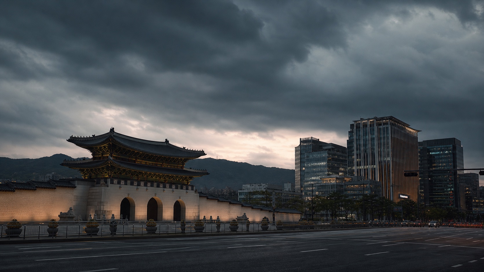 법률사무소 템플릿용 서울 법조 거리 배경